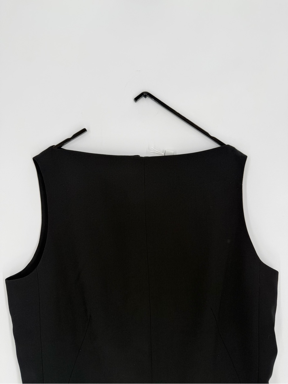 Cos Tailored Merino Wool Blend Sculpted 90’s Inspired Mini Dress In Black
